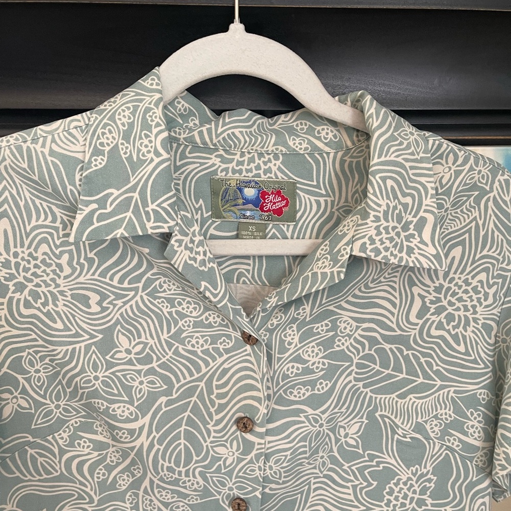 Vintage Hilo Hattie The Original Hawaiian Silk Button Blouse Size‎ XS (148) - Picture 5 of 8